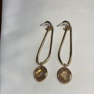 Gold tone drop earrings